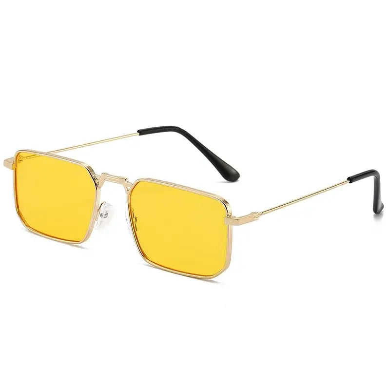 Óculos de Sol Fashion Amarelo e Dourado Overtize